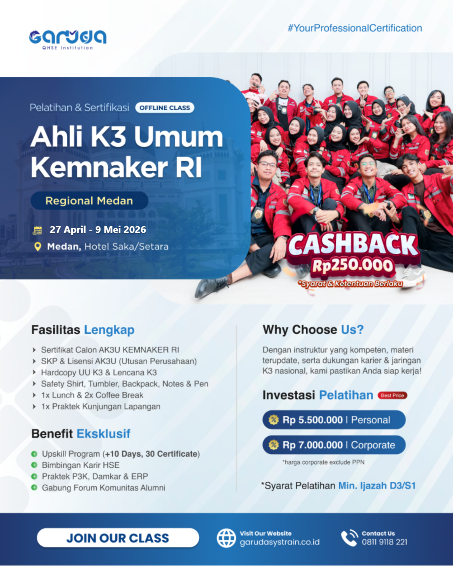 Jadwal Pelatihan Ahli K3 Umum KEMNAKER RI Medan Update 24.02.2026